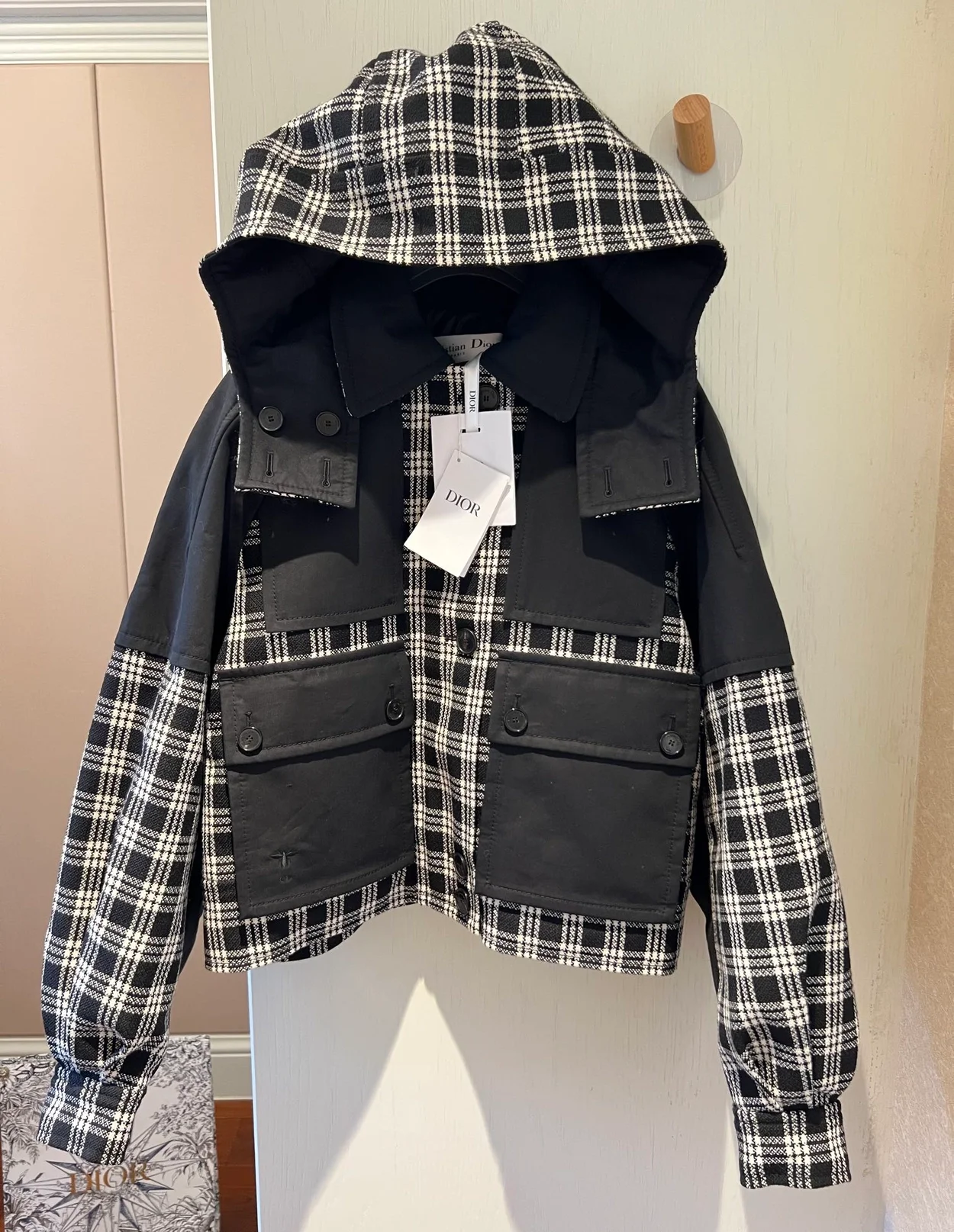 디올 후드 피코트 자켓