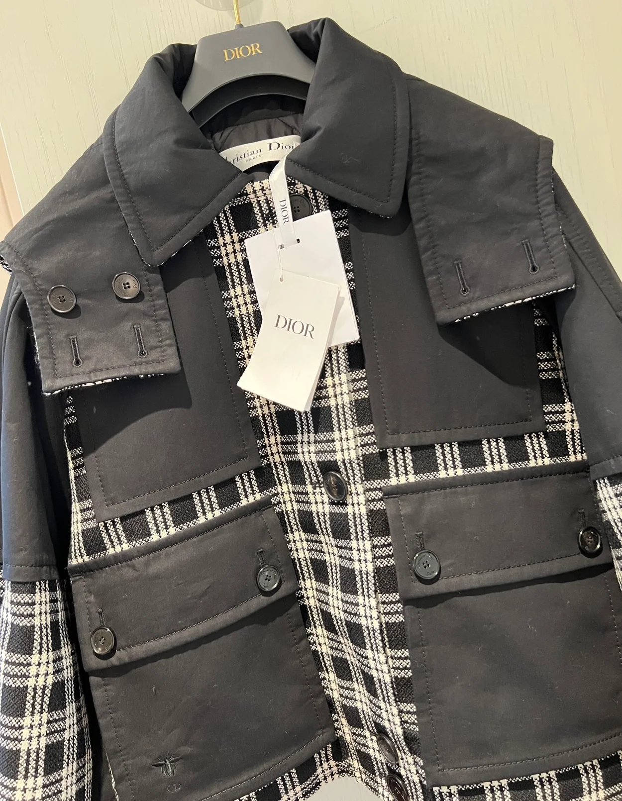 디올 후드 피코트 자켓