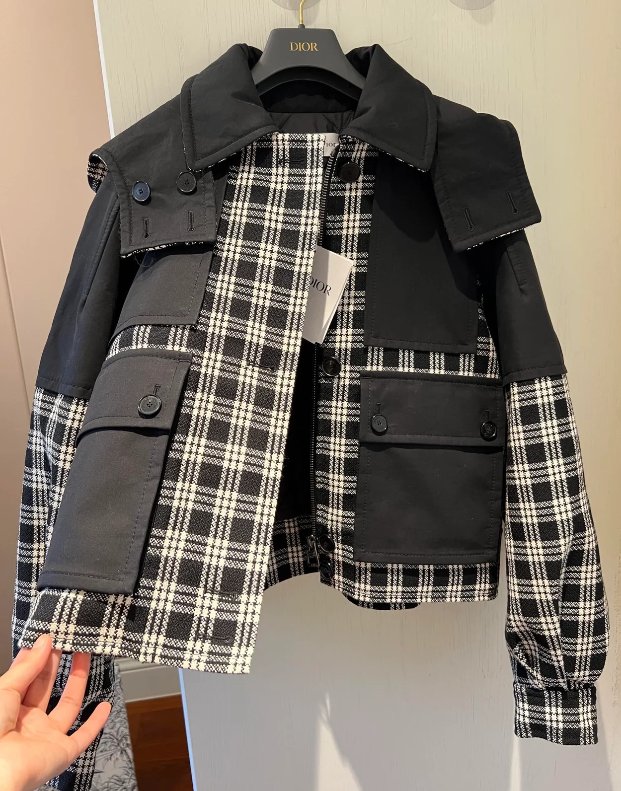 디올 후드 피코트 자켓