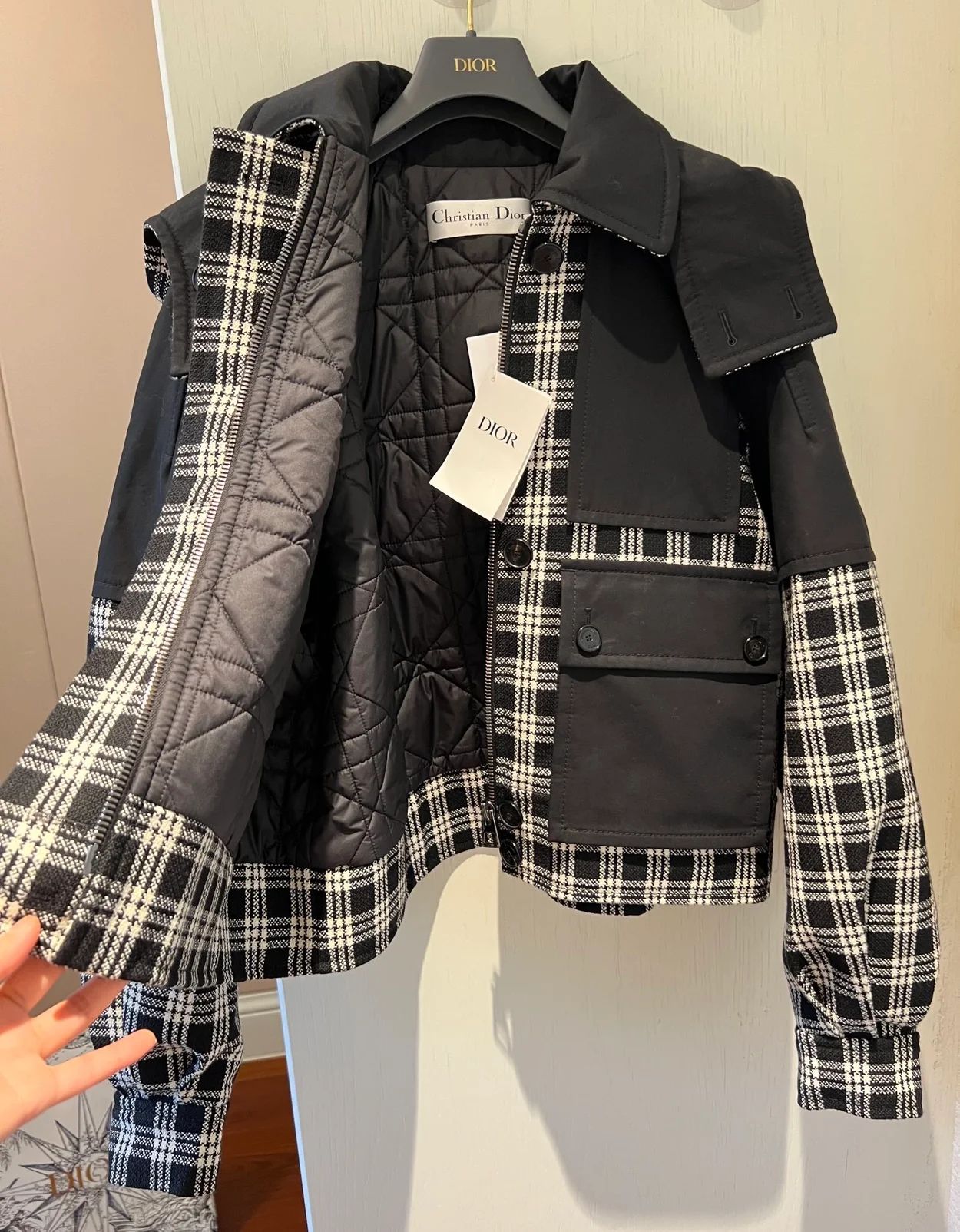 디올 후드 피코트 자켓