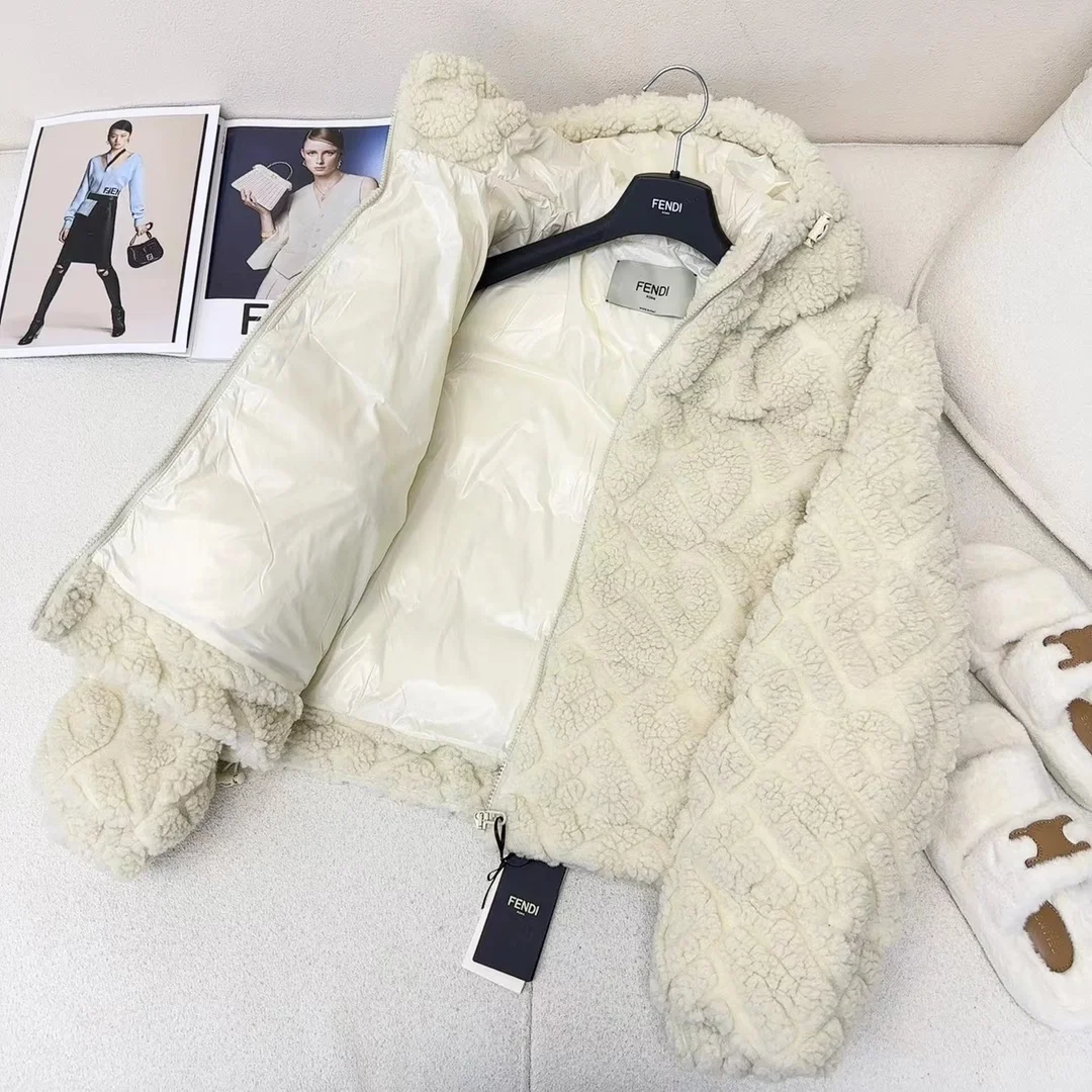 펜디 화이트 울 블루종 자켓