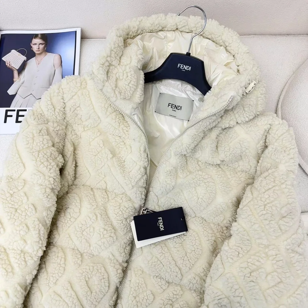 펜디 화이트 울 블루종 자켓