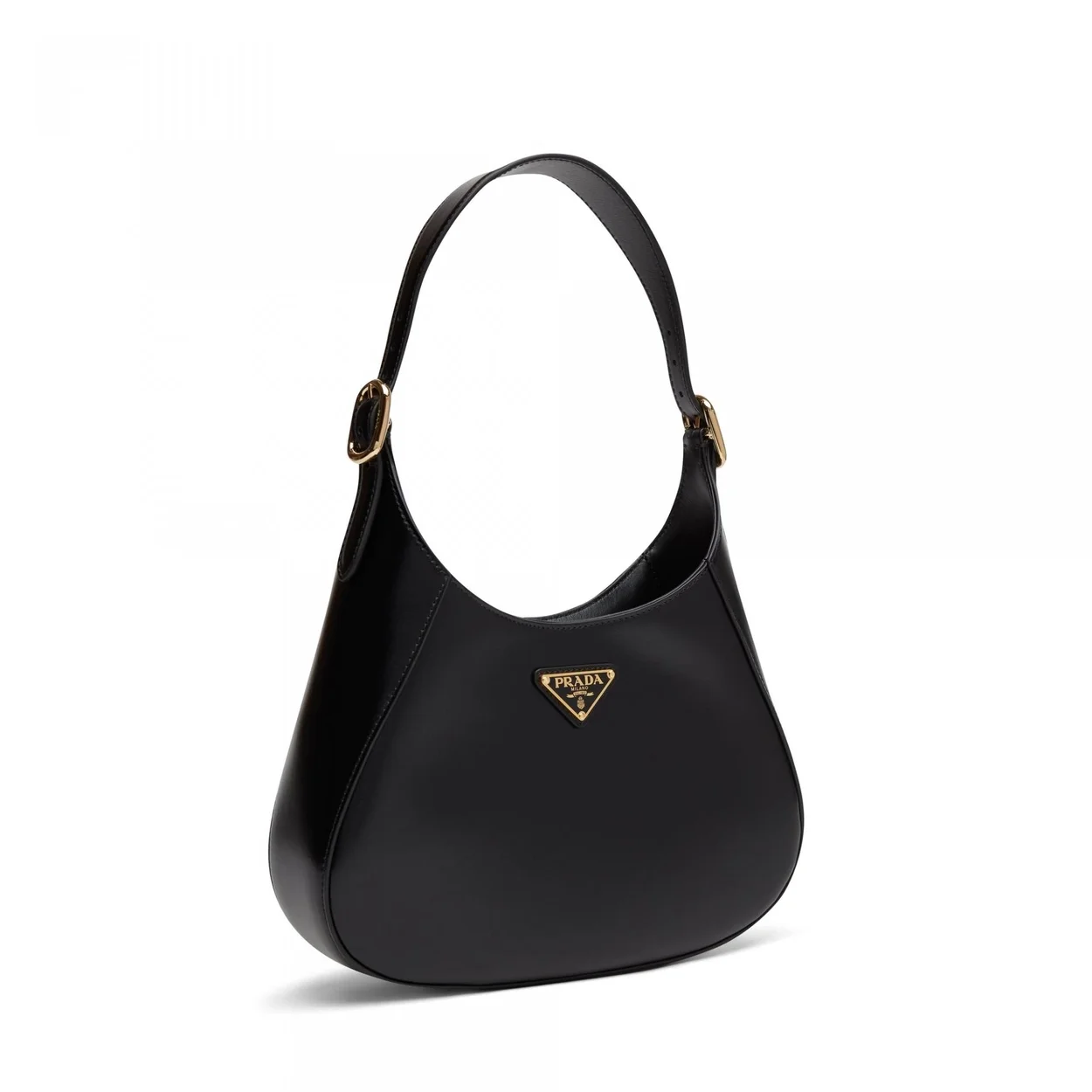 프라다 미디엄 클레오 레더 숄더백 블랙