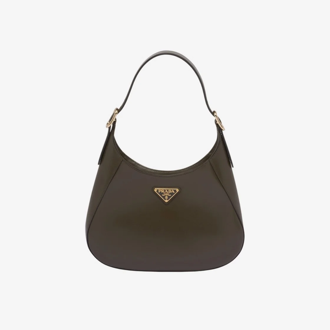 프라다 미디엄 클레오 레더 숄더백 카키