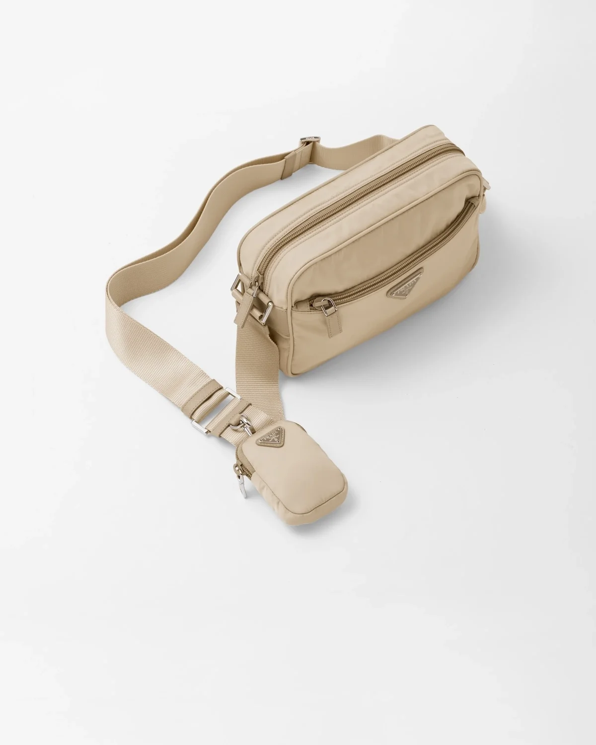 프라다 리나일론 숄더백 베이지