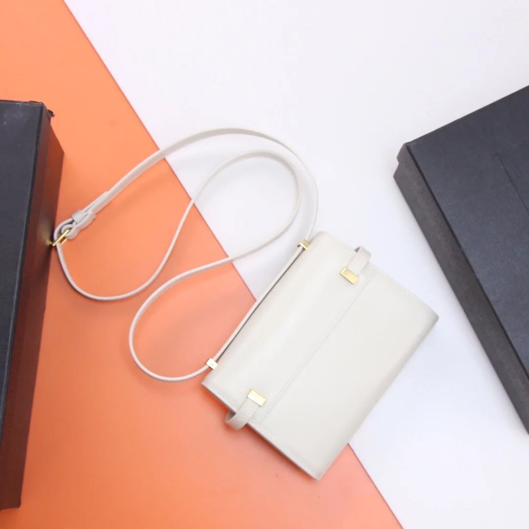 생로랑 맨해튼 미니 크로스백 화이트