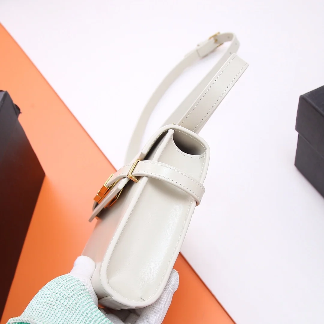 생로랑 맨해튼 미니 크로스백 화이트