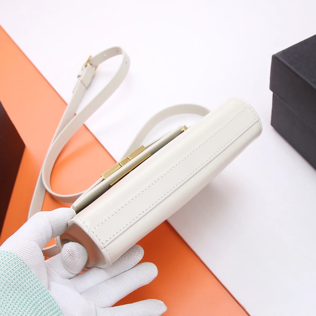 생로랑 맨해튼 미니 크로스백 화이트