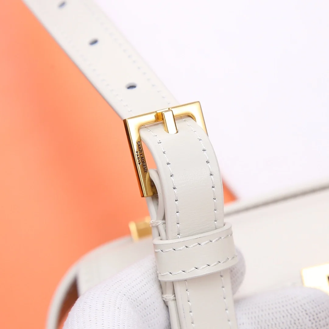 생로랑 맨해튼 미니 크로스백 화이트