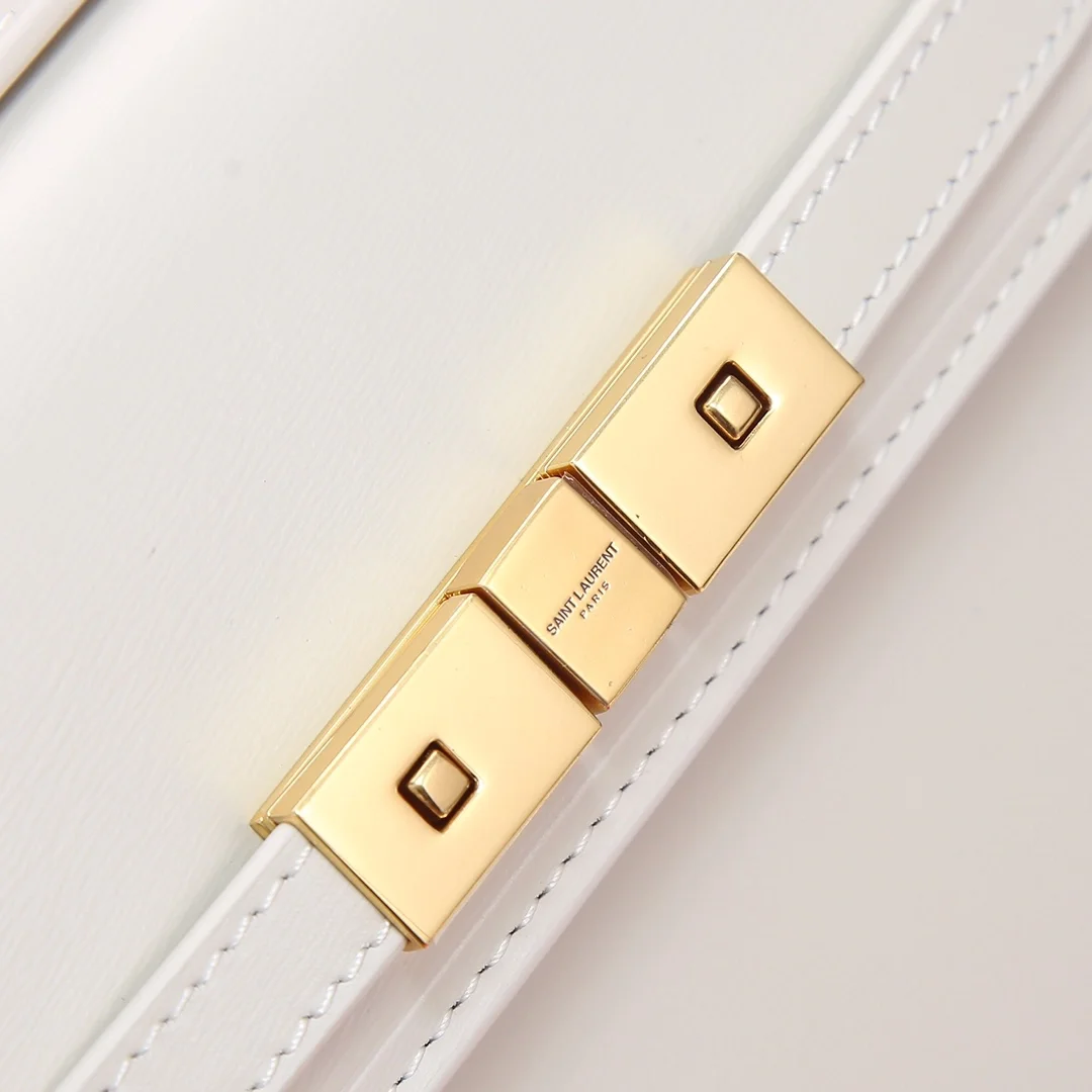 생로랑 맨해튼 미니 크로스백 화이트