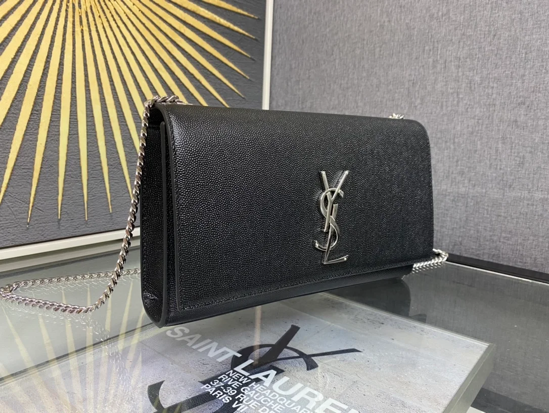 생로랑 케이트 미디엄 백 블랙 실버