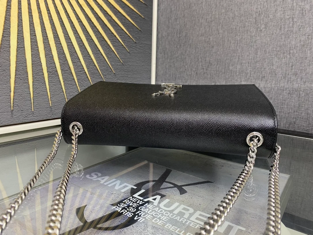 생로랑 케이트 미디엄 백 블랙 실버