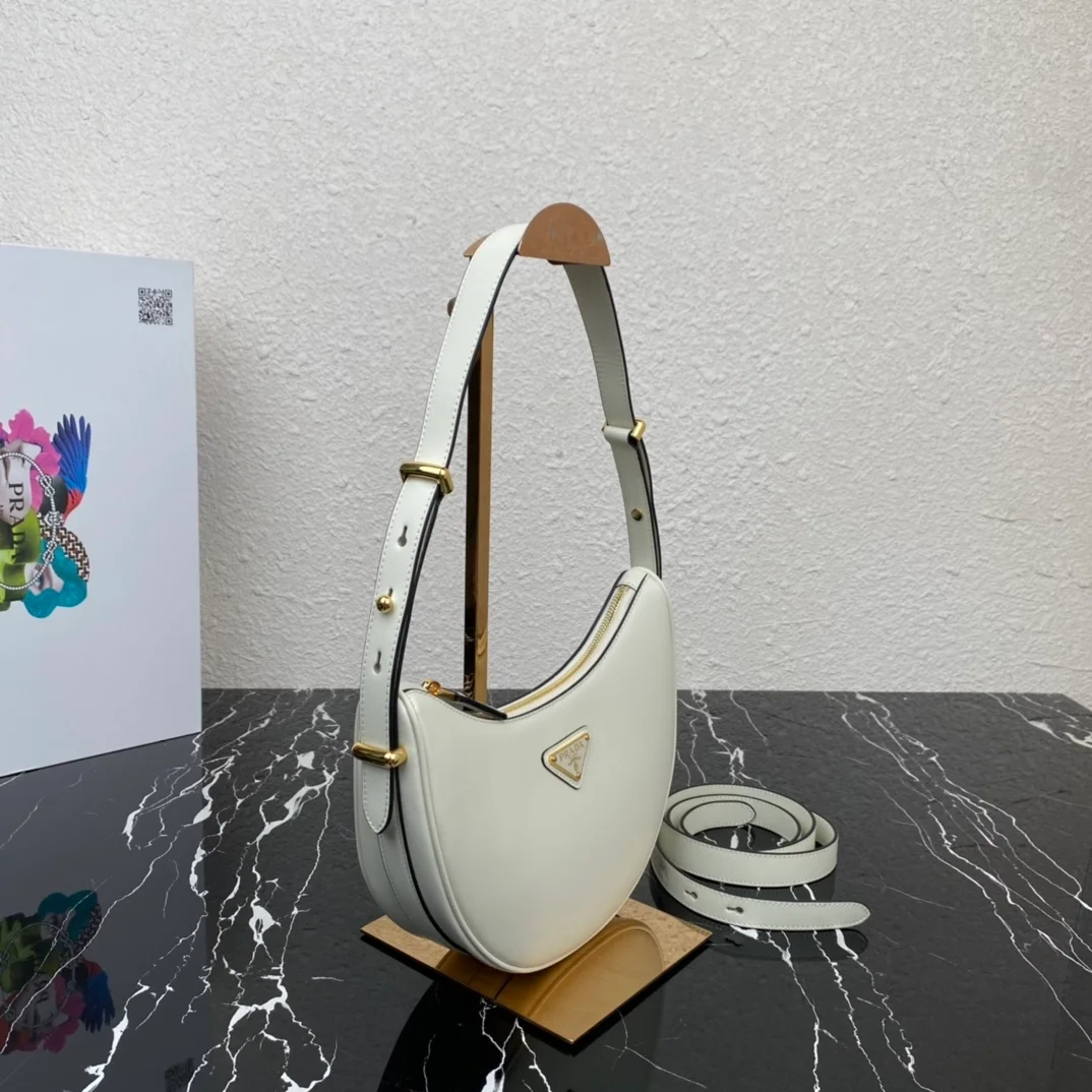 프라다 아르케 레더 숄더백 화이트