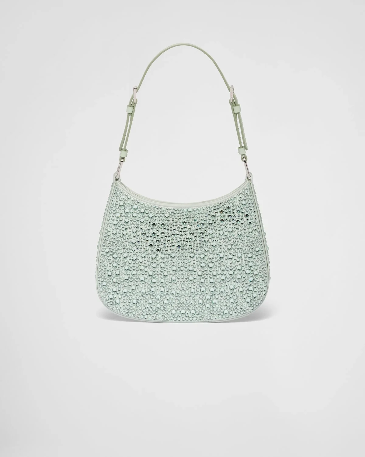 프라다 클레오 크리스탈 새틴 숄더백 아쿠아