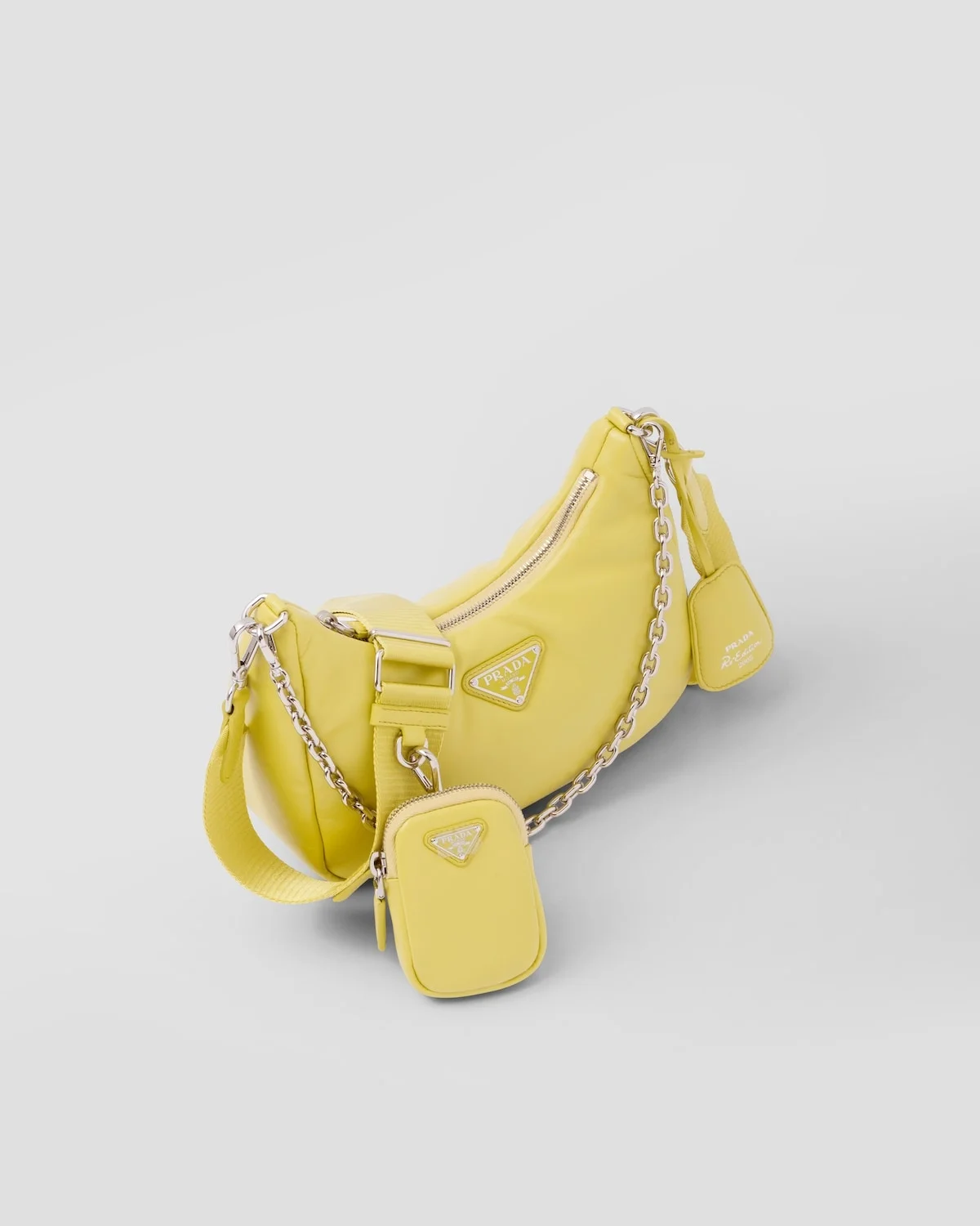 프라다 리에디션 패딩 나파 레더 숄더백 옐로우