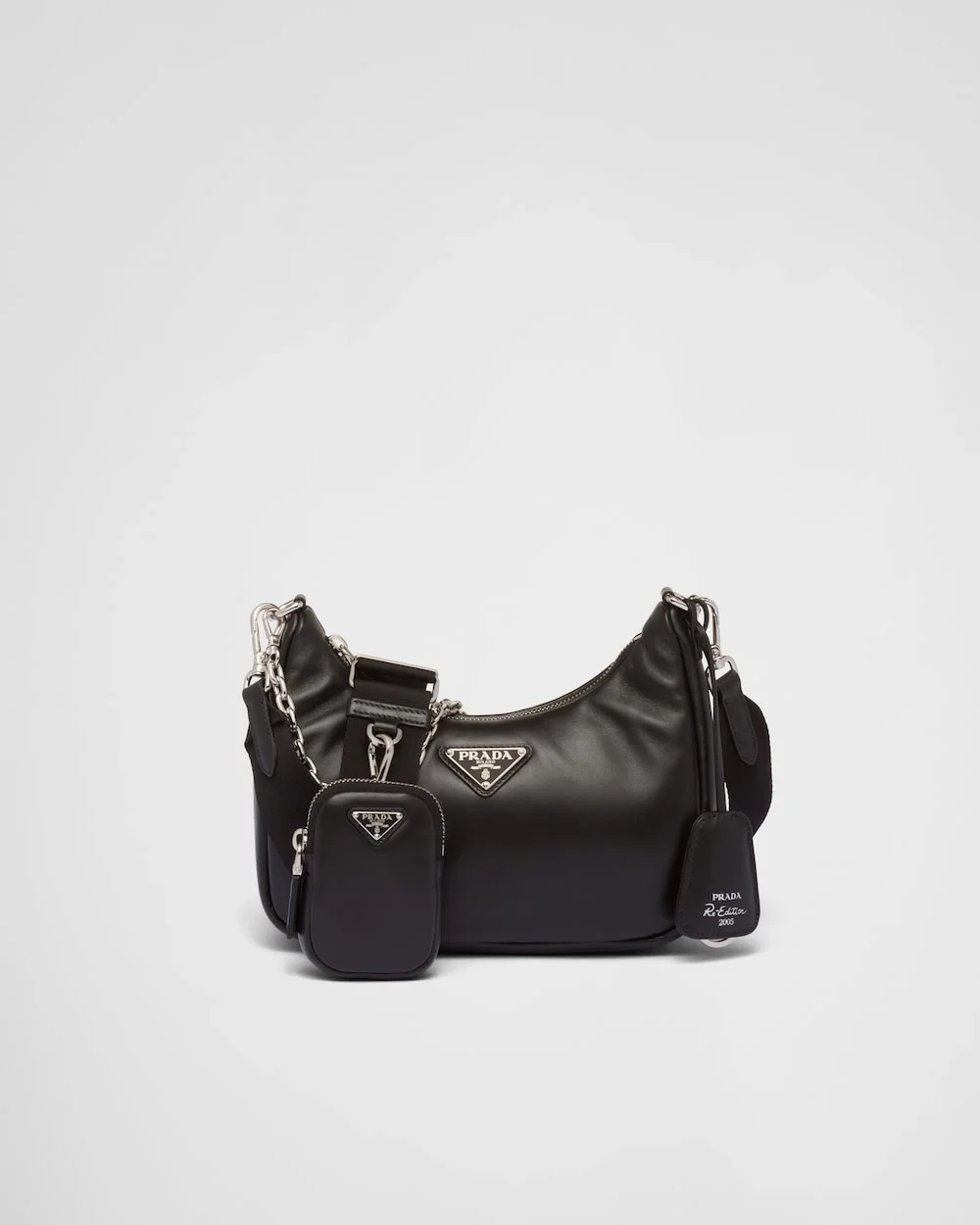 프라다 리에디션 패딩 나파 레더 숄더백 블랙