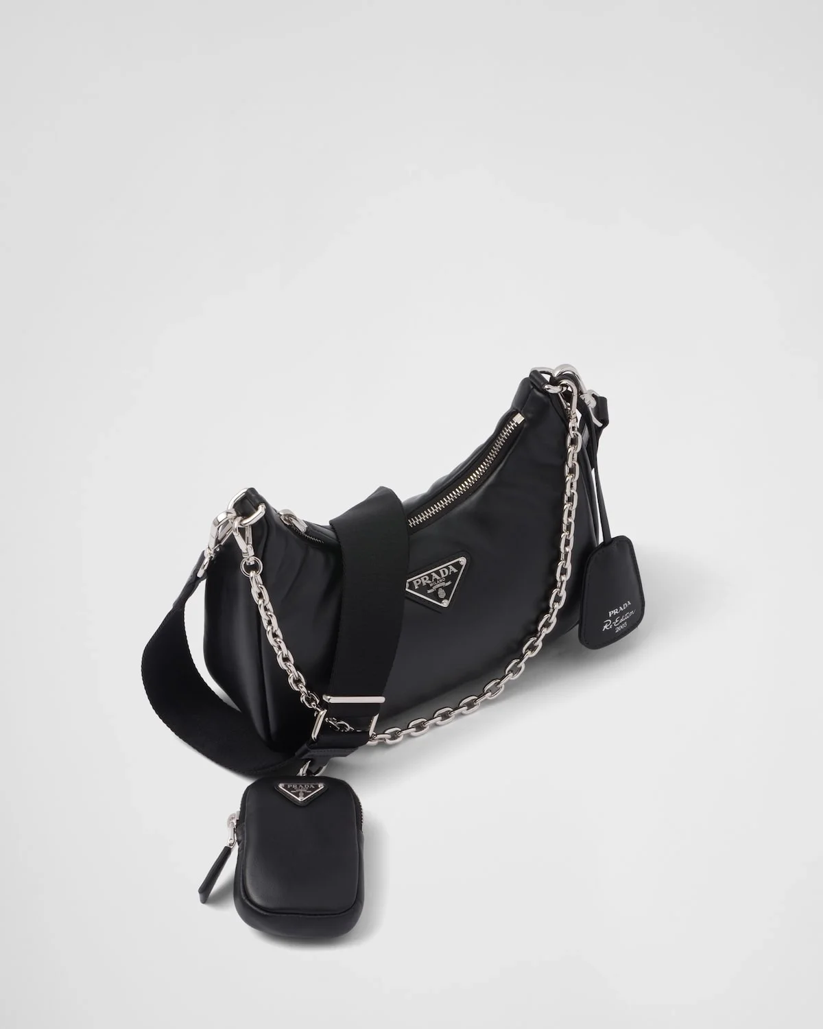 프라다 리에디션 패딩 나파 레더 숄더백 블랙