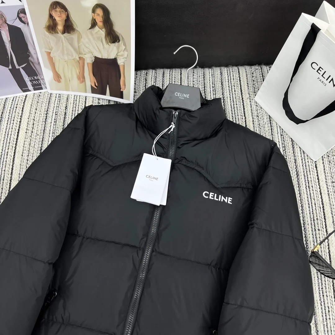 셀린느 로고 프린팅 패딩 자켓