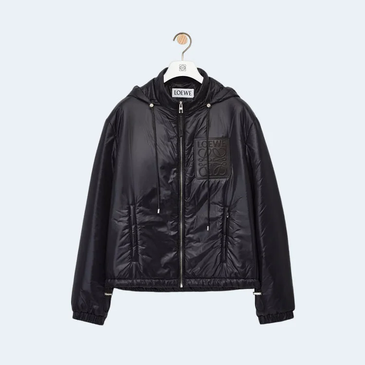 로에베 나일론 블랙 패딩 파카