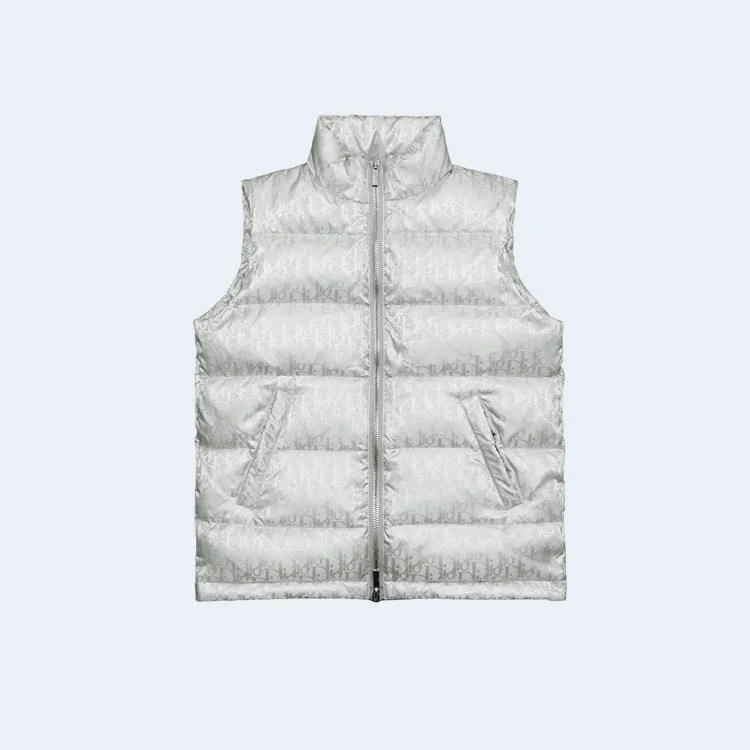디올 오블리크 다운 패딩 베스트 화이트