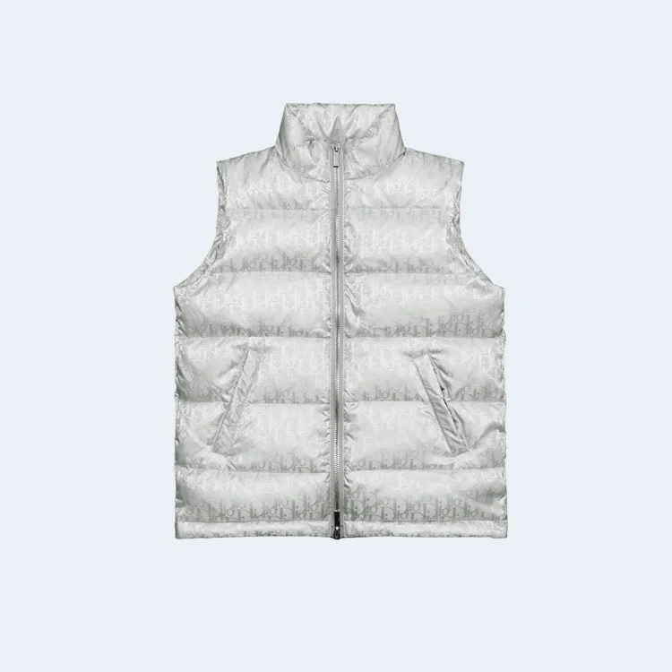 디올 오블리크 다운 패딩 베스트 화이트