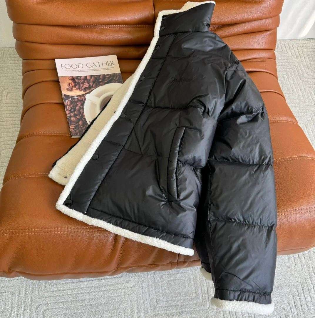 생로랑 포우 시어링 셸 다운 자켓