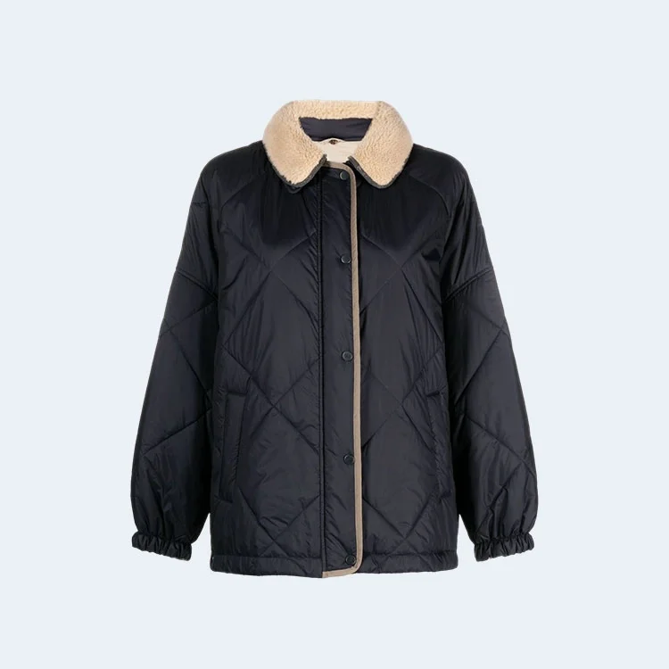 브루넬로 쿠치넬리 프레스 스터드 퀄팅 자켓