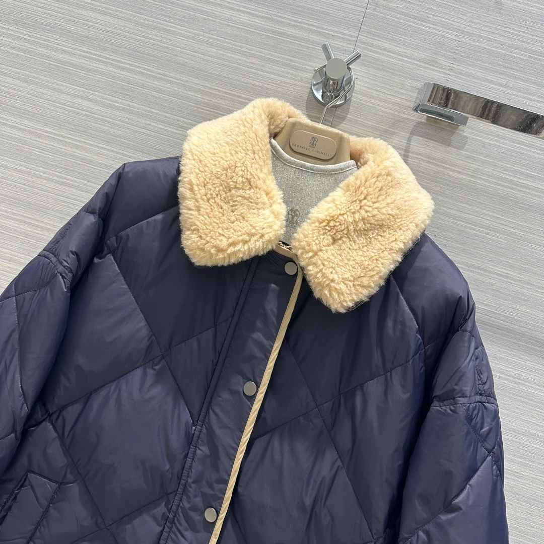 브루넬로 쿠치넬리 프레스 스터드 퀄팅 자켓