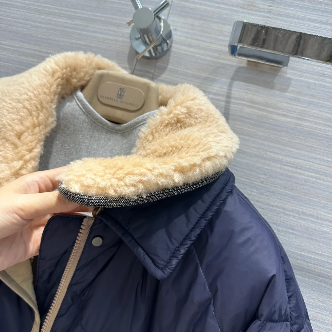 브루넬로 쿠치넬리 프레스 스터드 퀄팅 자켓