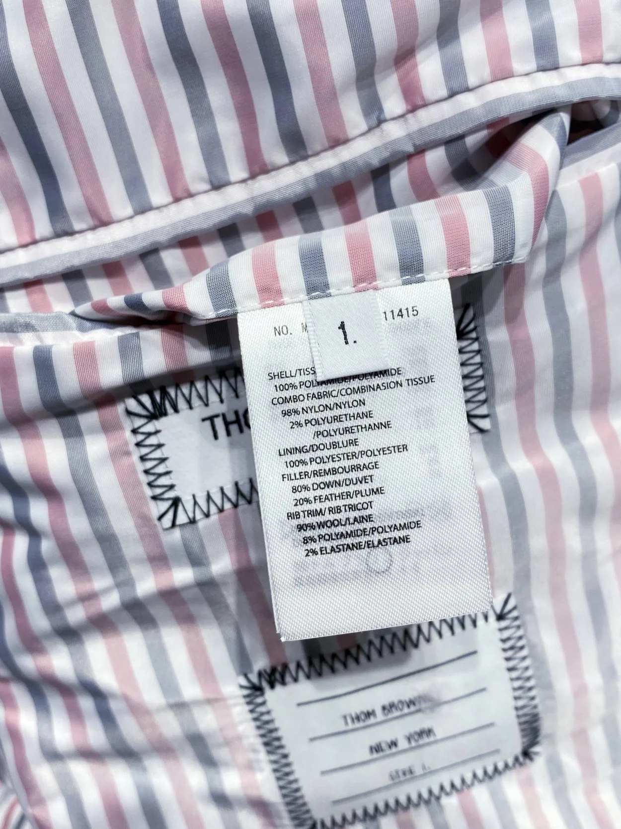 톰브라운 새틴 피니시 테크 자켓