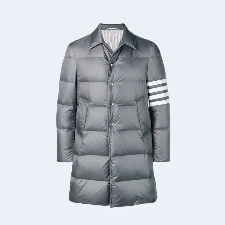 톰브라운 4-바 나일론 다운 코트 그레이