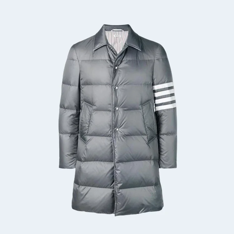 톰브라운 4-바 나일론 다운 코트 그레이