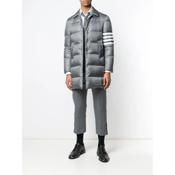 톰브라운 4-바 나일론 다운 코트 그레이