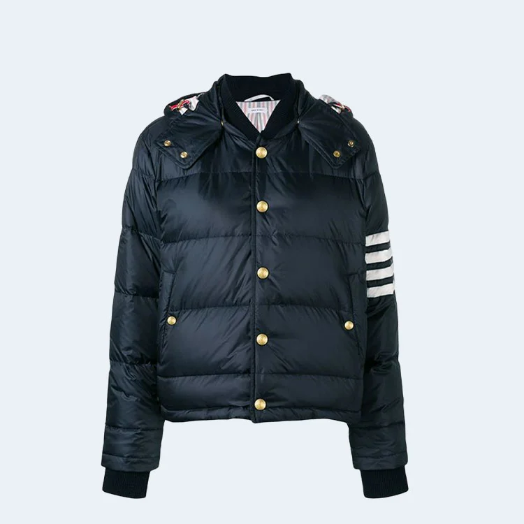 톰브라운 네이비 매트 나일론 4바 다운 자켓