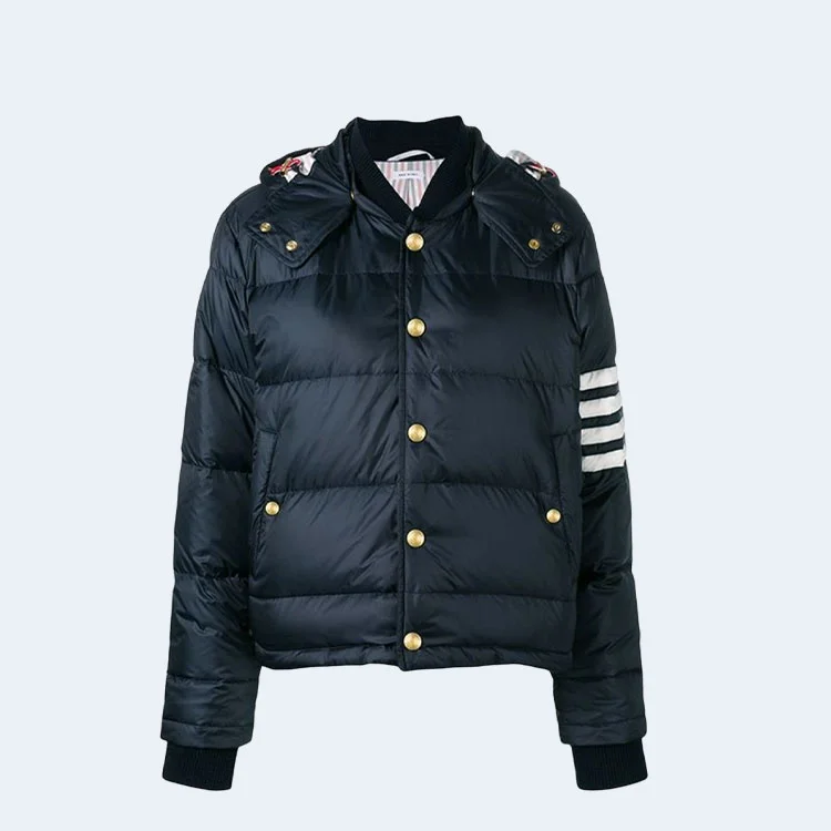 톰브라운 네이비 매트 나일론 4바 다운 자켓