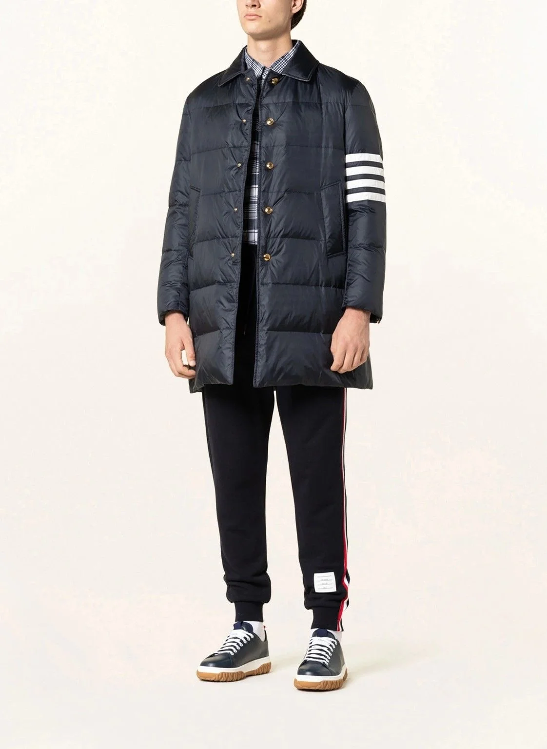 톰브라운 4-바 나일론 다운 코트