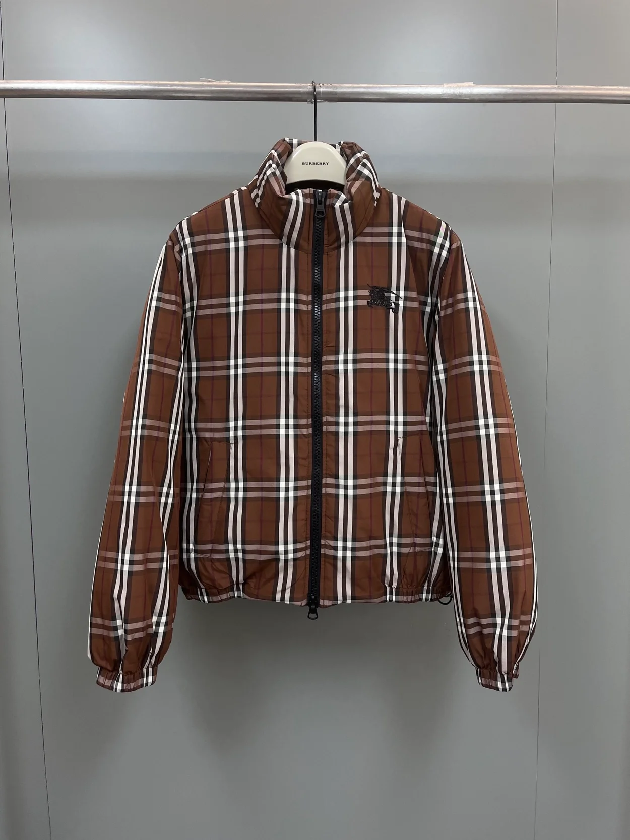 버버리 체크 다크 버치 브라운 자켓