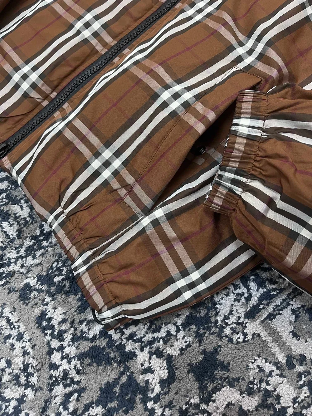 버버리 체크 다크 버치 브라운 자켓