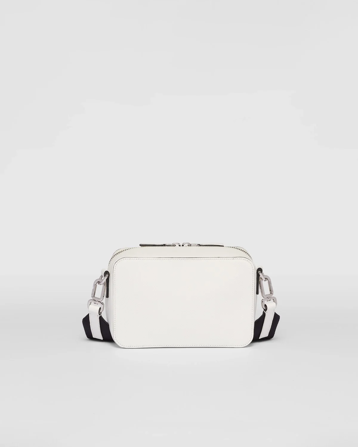 프라다 브리크 사피아노 레더 숄더백 화이트