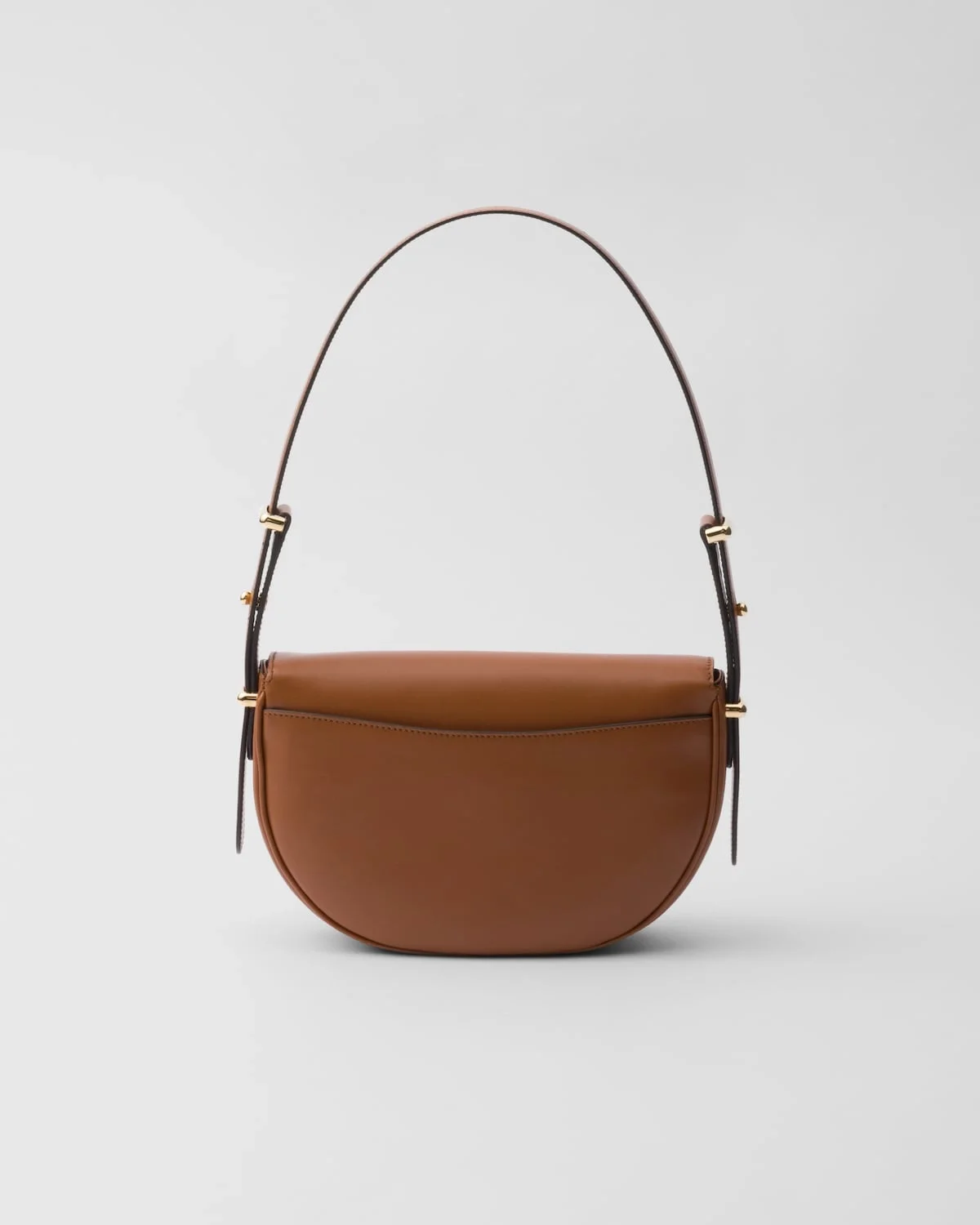 프라다 아르케 레더 플랩 숄더백 브라운