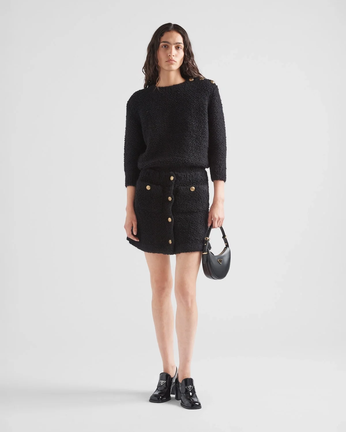 프라다 아르케 레더 미니 숄더백 블랙