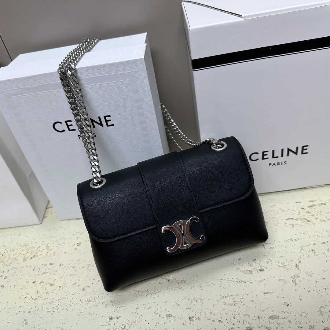 셀린느 틴 빅투아르 백 실버블랙