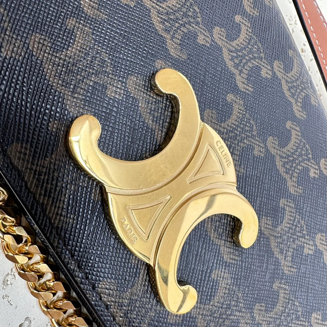 셀린느 멀티 포쉐트 체인 숄더백 탠