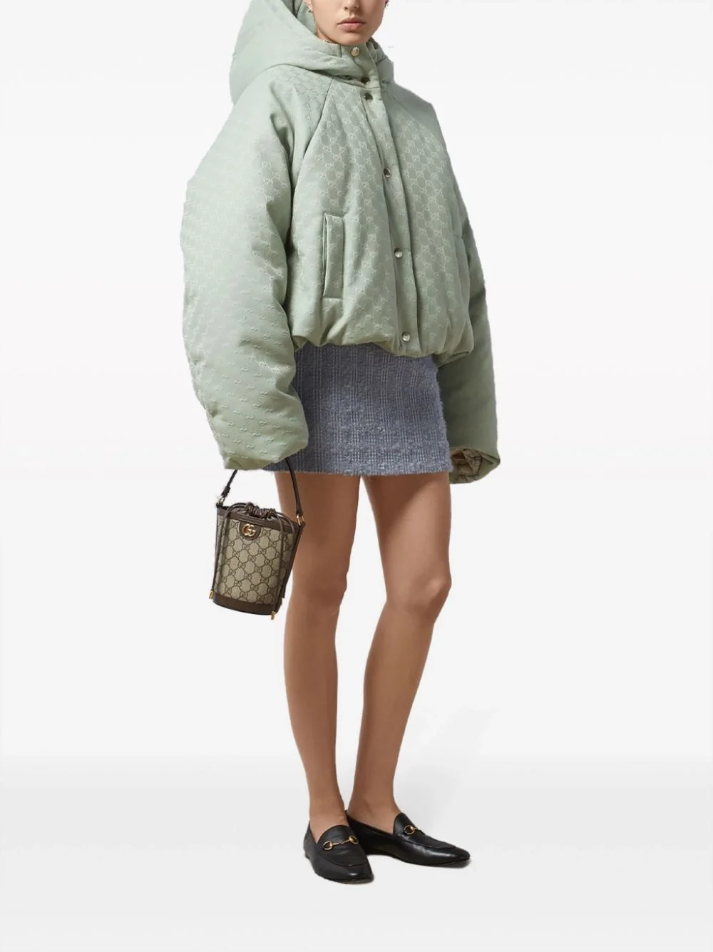 구찌 수프림 크롭 후드 자켓