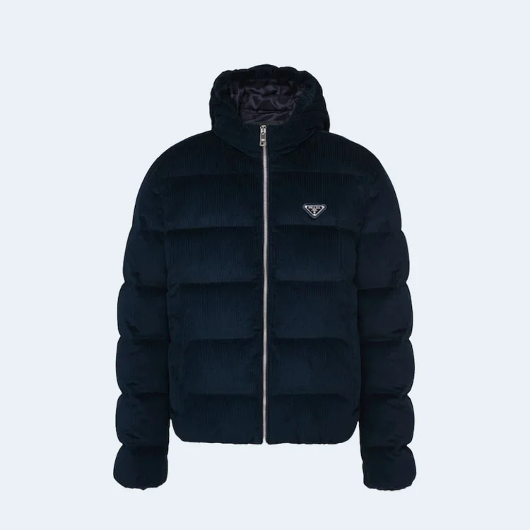 프라다 코듀로이 크롭 다운 자켓