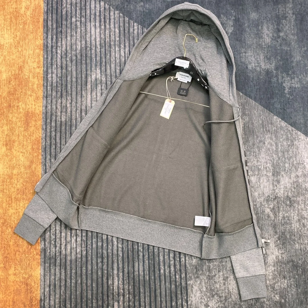 톰브라운 4바 코튼 후드 집업