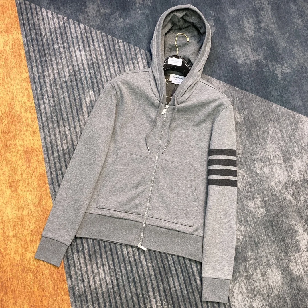 톰브라운 4바 코튼 후드 집업