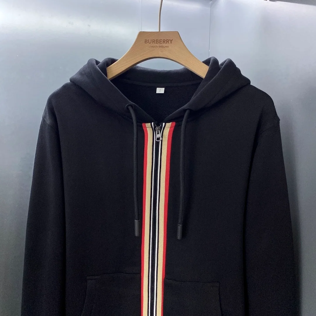 버버리 아이콘 스트라이프 후드 집업