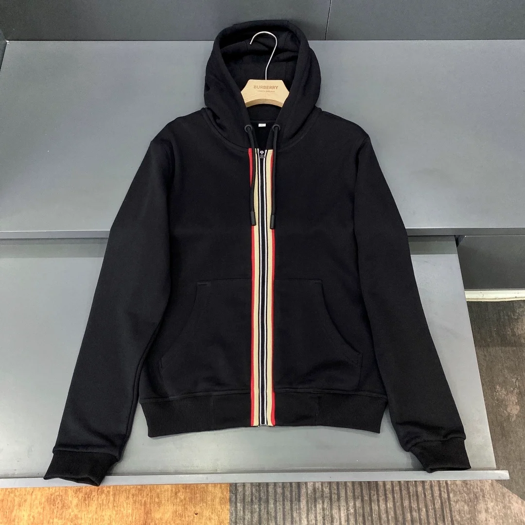 버버리 아이콘 스트라이프 후드 집업