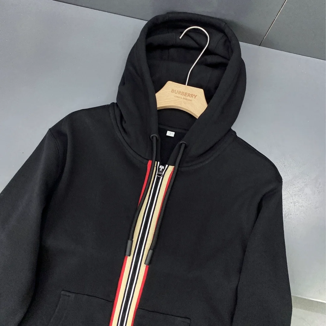 버버리 아이콘 스트라이프 후드 집업